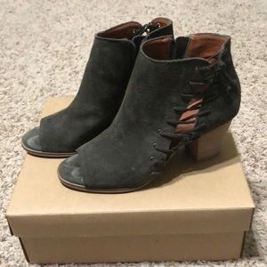 Lucky Brand Army Green Peep-toe Booties